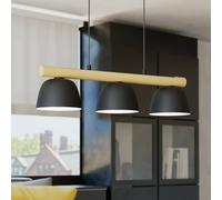 EGLO Lampada a sospensione Sherburn, lunghezza 77 cm, nero/marrone, a 3 luci. EGLO