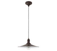 Lampadario A Sospensione Vintage Stockbury Acciaio Marrone Antico 1 Luce E27