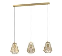 Eglo lampada a sospensione STYPE, 3 luci, E27, ottone spazzolato, lunghezza 96 cm