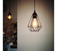 Eglo Lampada a sospensione Tarbes 1 luce diam. 17,5 cm E27 acciaio/plastica nero