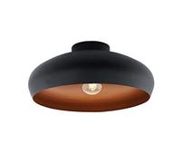 Plafoniera Contemporanea Mogano 1 Luce Acciaio Nero E Rame