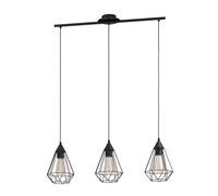 EGLO lampada a sospensione Tarbes nera vintage, lampada a sospensione