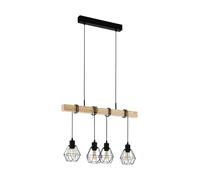 Sospensione Townshend 4 Luci E27 Potenza 60 Watt in Metallo e Legno