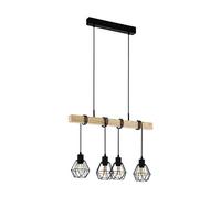 Sospensione Townshend 4 Luci E27 Potenza 60 Watt in Metallo e Legno