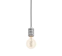 Lampadario A Sospensione Vintage Yorth Acciaio Nero Argento 1 Luce E27