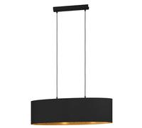 Lampadario Contemporaneo Zaragoza 2 Luci Acciaio Nero