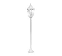 Eglo Lampada da esterno a piantana Navedo, lampada esterna a 1 | fiamma, piantana in alluminio pressofuso e vetro, colore bianco, attacco E27, altezza 120 cm, IP44