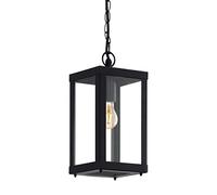 EGLO Lampada da esterno sospesa Alamonte 1, lampada esterna a 1 | fiamma, lampada a sospensione in acciaio zincato, colore nero, vetro trasparente, portalampada E27, IP44