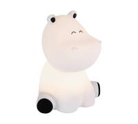 Eglo Lampada da notte a LED Castellino, luce notturna comodino batteria, decorazione per la cameretta dei bambini, funzione touch, forma di ippopotamo, blu, colore luce: bianco caldo, RGB