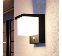 EGLO Lampada da parete a LED e solare Frigento, nera, altezza 15 cm, con sensore EGLO