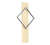 Eglo Lampada da parete a LED per interni Boyal, con trave in legno, per corridoio, in legno chiaro e metallo nero, con certificazione FSC, luce bianca calda, 56 cm