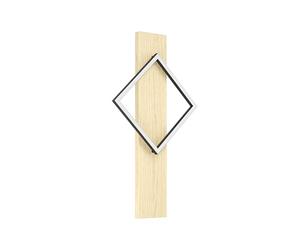 Eglo Lampada da parete a LED per interni Boyal, con trave in legno, per corridoio, in legno chiaro e metallo nero, con certificazione FSC, luce bianca calda, 56 cm