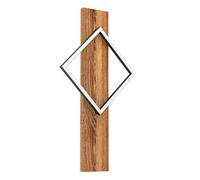 Eglo Lampada da parete a LED per interni Boyal, con trave in legno, per corridoio, in legno rustico e metallo nero, con certificazione FSC, luce bianca calda, 56 cm
