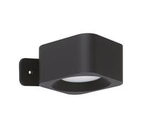 Eglo Lampada da parete a LED per interni Muraglie, a batteria, supporto a muro, senza fili, touch, dimmerabile, ricarica USB, squadrata, in plastica nera, luce bianca calda/bianca fredda