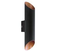 EGLO Lampada da parete da esterni a Led Agolada, lampada da esterno a due punti luce, lampada da parete in acciaio galvanizzato, nero, rame, IP44