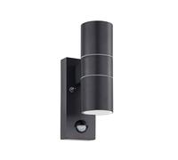 Applique Esterno Moderna Riga 5 Metallo Grigio Vetro Bianco 1 Luce Gu10