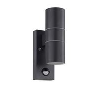 Eglo Lampada da parete da esterni a Led Riga 5, lampada da esterno a due punti luce con rilevatore di movimento, lampada da parete con sensore in acciaio galvanizzato e vetro, antracite, IP44
