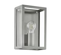 Eglo Lampada da parete da esterno Alamonte, lampada da esterno uno punto luce, lampada da parete in acciaio argento, trasparente, E27, IP44