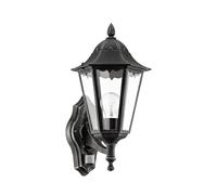 Applique Contemporanea Da Esterno Navedo 1 Luce Alluminio Nero E Argento Sensore