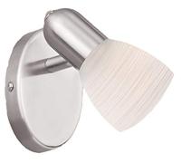 EGLO - DAKAR 1 APPLIQUE NICKEL OPACO CON PARALUME MOBILE IN VETRO BIANCO E14 1X25W 88472