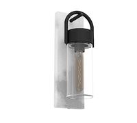 Eglo Lampada da parete esterna Carraro, illuminazione per parete casa, luce in effetto cemento, applique in metallo nero e grigio, vetro trasparente, attacco E27