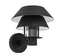 Eglo Lampada da parete esterna Chiappera, illuminazione per parete | casa, luce esterna, applique in metallo nero e vetro trasparente, portalampada E27, IP44