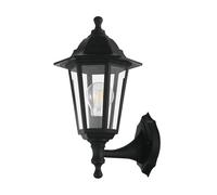 EGLO Lampada da parete esterna Duanera, 1 fiamma, lampada vintage | retrò, applique in plastica nera e vetro trasparente, lampada esterna con portalampada E27, IP44