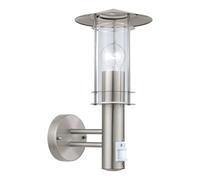 Applique Contemporanea Da Esterno Lisio 1 Luce Acciaio Inox Grigio Sensore