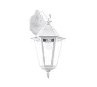 Eglo Lampada da parete esterna Navedo, lampada da esterno a 1 | fiamma, applique in alluminio pressofuso e vetro, colore bianco, portalampada E27, IP44