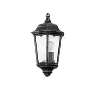 Eglo Lampada da parete esterna Navedo, lanterna da esterno, lampada in alluminio pressofuso nero con finitura argento patinato, vetro trasparente, attacco E27, IP44