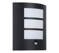 Applique Contemporanea Da Esterno City 1 Luce Acciaio Zincato Nero Sensore