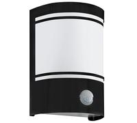 Applique Contemporanea Da Esterno Cerno 1 Luce Acciaio Zincato Nero Con Sensore