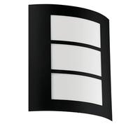 Eglo Lampada da parete per esterni City, lampada da esterno a una | fiamma, lampada da parete in acciaio galvanizzato in nero e plastica in bianco, lampada da esterno E27, IP44
