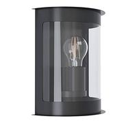Eglo Lampada da Parete per Esterni Daril 1. 1 Luce, Stile Vintage, Retrò, con Attacco E27. IP44. in Acciaio Zincato Nero e Plastica Trasparente