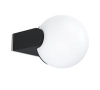 Eglo Lampada da parete per esterni Rubio, lampada da esterno a una fiamma, lampada da parete in fusione di alluminio in nero e plastica in bianco, lampada da esterno con attacco E27, IP44