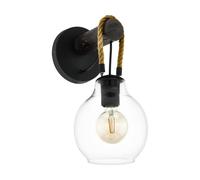 Applique Vintage Roding Acciaio Nero 1 Luce E27