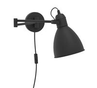 Eglo Applique da parete San Peri GL0360 1 luce acciaio nero con interruttore E27