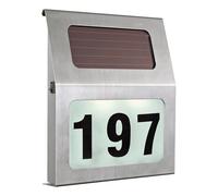 Eglo lampada da parete solare Orimini, luce decorativa esterna con numero civico, LED esterno in acciaio inox, illuminazione neutra, IP44