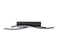 Eglo Lampada da soffitto a LED Alboraya a forma di onda, per soggiorno e camera da letto, in plastica bianca e metallo nero, 56,5 cm