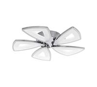 Eglo Lampada da soffitto a LED Amonde, 5 luci, dimmerabile, lampada da soggiorno, moderna, in alluminio pressofuso e plastica satinata, lampada da corridoio in cromo, bianco