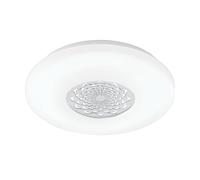 EGLO Lampada da soffitto a LED Capasso 1, 1 luce, lampada da parete con motivo, materiale: acciaio e plastica, colore: cromato, bianco, diametro: 34 cm