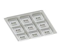 Eglo Lampada da soffitto a LED Fradelo, 9 luci, lampada da soggiorno, in metallo e plastica cromata, cristallo trasparente, rettangolare, bianco caldo, 44 cm