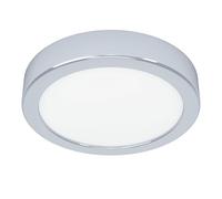 Eglo Lampada da soffitto a LED Fueva 6, per bagno, Ø 16,5 cm, in acciaio cromato e plastica bianca, colore luce: bianco caldo e bianco freddo, IP44