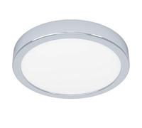 Eglo Lampada da soffitto a LED Fueva 6, per bagno, Ø 21,1 cm, in acciaio cromato e plastica bianca, colore luce: bianco caldo e bianco freddo, IP44