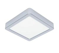 Eglo Lampada da soffitto a LED Fueva 6, per bagno, 15 x 15 cm, in acciaio cromato e plastica bianca, colore luce: bianco caldo e bianco freddo, IP44