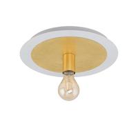 EGLO Lampada da soffitto a LED Passano, in acciaio bianco, oro, attacco E27