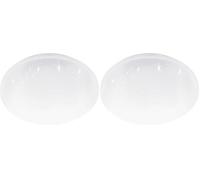 Eglo Lampada da soffitto a LED Pogliola-S, Ø 31 cm, lampada da soffitto in cristallo, lampada da bagno in acciaio e plastica, lampada da bagno in bianco, bianco neutro, IP44 (Confezione da 2)