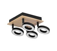 Eglo lampada da soffitto a LED Rielves, plafoniera con 4 faretti, trave