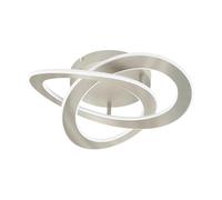 Eglo lampada da soffitto a LED Rolimare, luce da soffitto con anelli curvi, illuminazione da soggiorno in alluminio in nichel opaco e plastica in bianco, lampada da soffitto bianco neutro