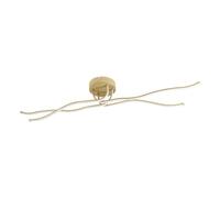 Eglo Lampada da soffitto a LED Roncade 2, design ondulato, in metallo, effetto legno chiaro, per soggiorno, colore luce: bianco caldo, 110 cm
